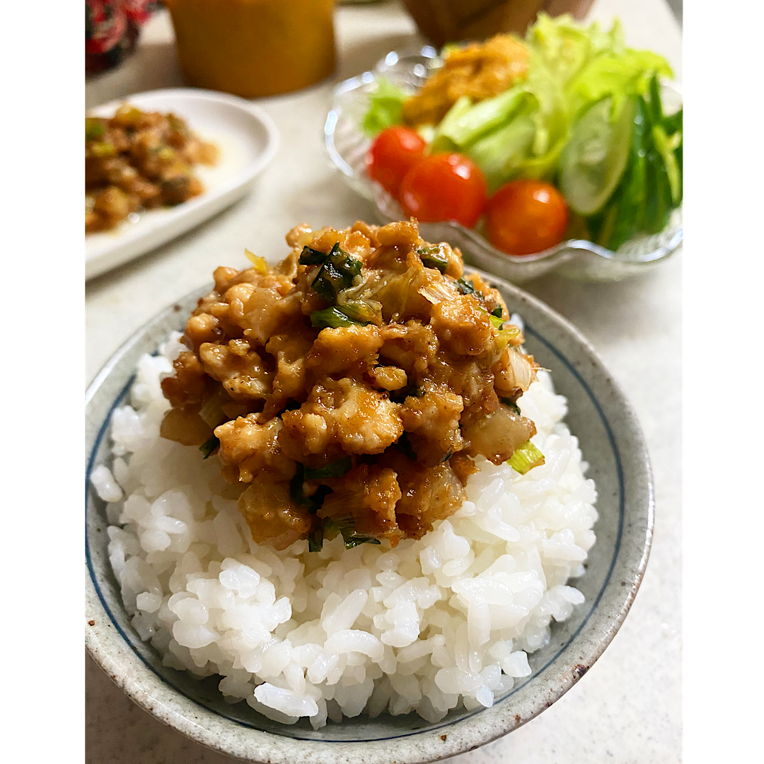 山芋と挽肉のコクうまピーナッツ味噌風