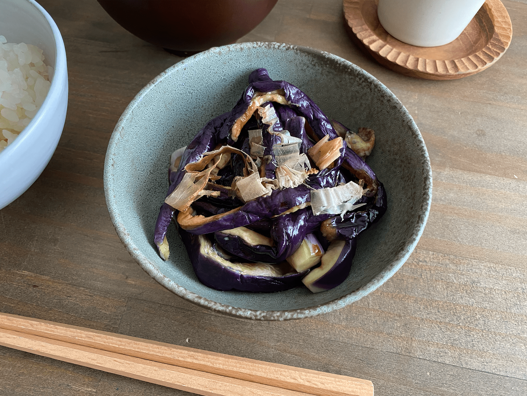 茄子のポン酢ごま油和え