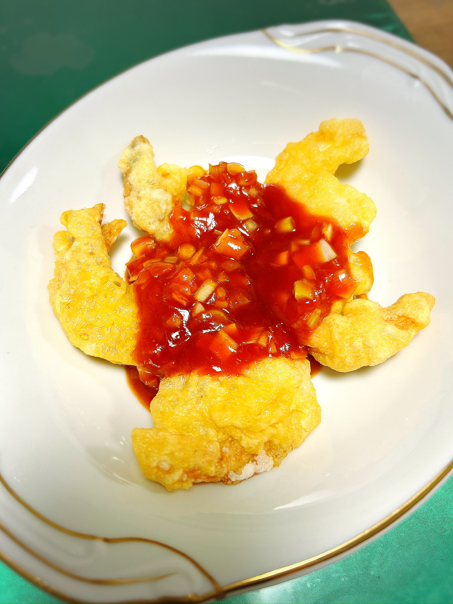 エビチリの衣に大和芋使ってみた♪